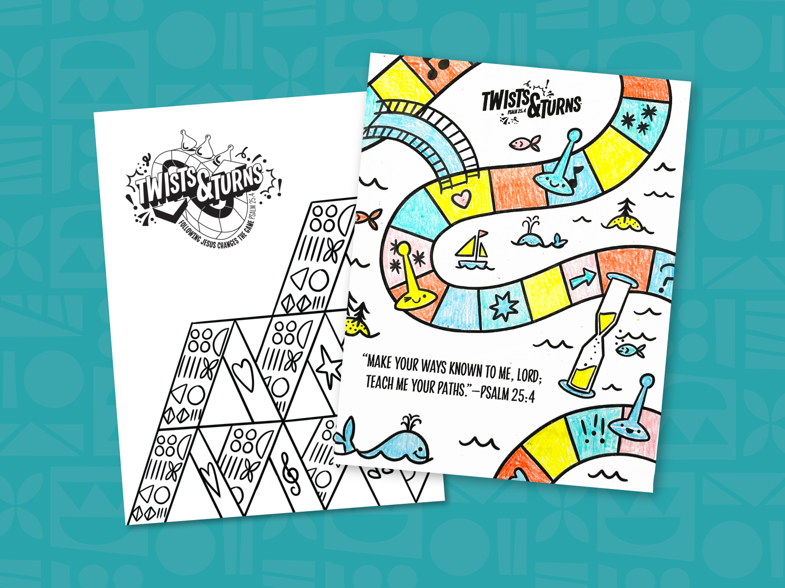 Twists & Turns Coloring Pages VBS 2024 Vacation Bible School